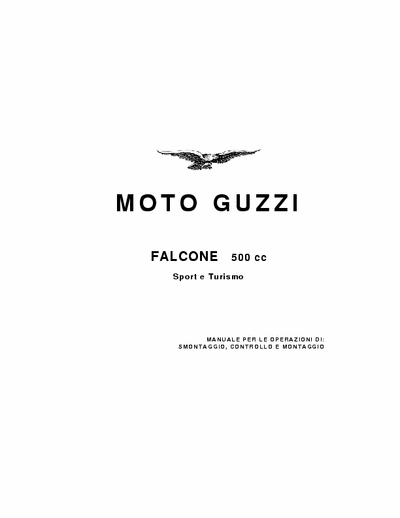 Moto Guzzi Falcone 500cc Manuale d